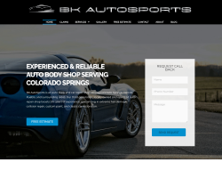 part of the b k autosports website design mockup