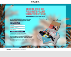 part of the piranha website landing page design mockup