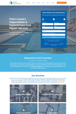 part of the pool techniks website design mockup
